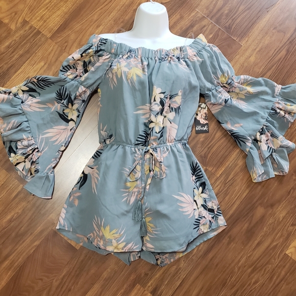 Hint of blush Pants - Hint of Blush Women's Off the Shoulder Romper